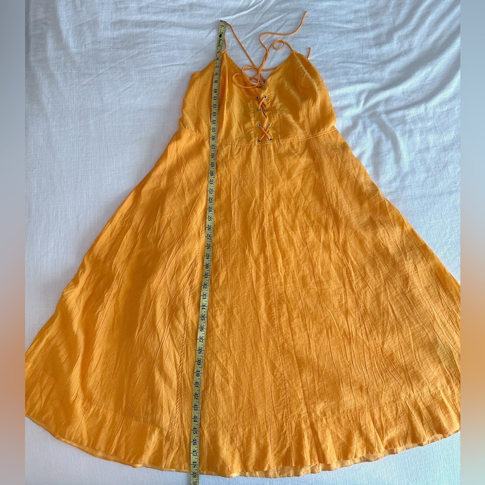 Maeve Anthropologie Orange Lace-up Full Skirt Sundress 1 X - Picture 10 of 13